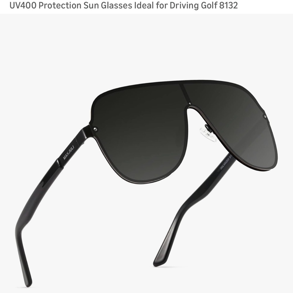 Max Juli Men’s Polarized Black Sunglasses - For big/ larger heads